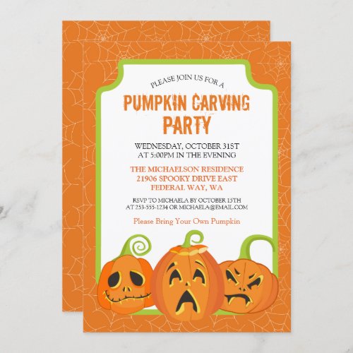 Pumpin Carving Party Halloween Invitation