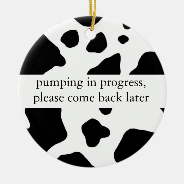 Pumping in Progress Door Hanger Ceramic Ornament (Front)