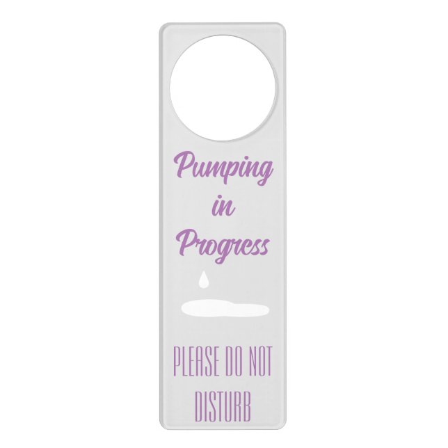 “Pumping in Progress” Privacy Door Hanger (Front)