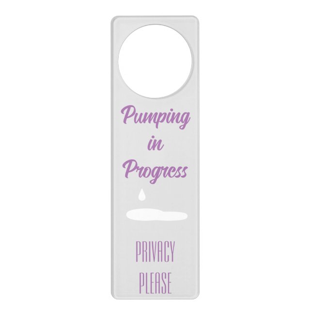 “Pumping in Progress” Privacy Please Door Hanger (Front)