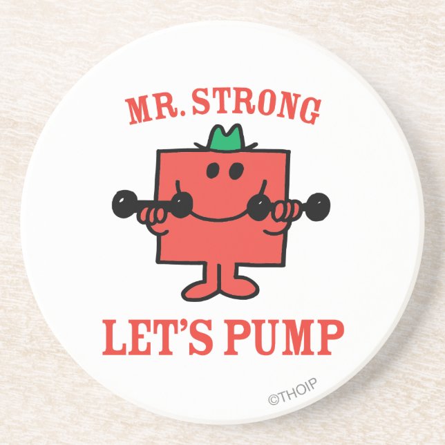 Pumping Iron With Mr. Strong Drink Coaster (Front)