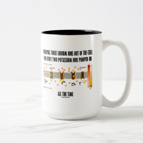 Pumping Three Sodium Ions Out Of Cell Na_K Pump Two_Tone Coffee Mug