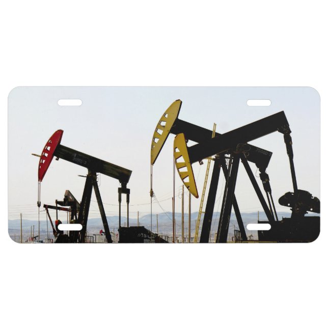 Pumpjacks in Taft California License Plate (Front)