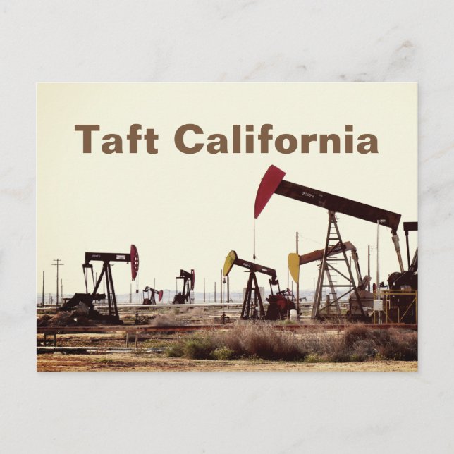 Pumpjacks in Taft California Postcard (Front)