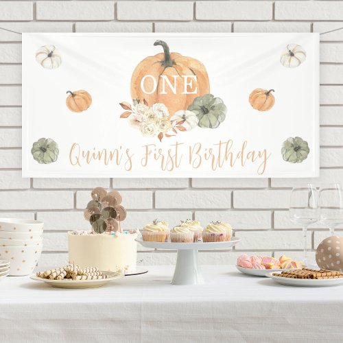 Pumpkin 1st Birthday Banner