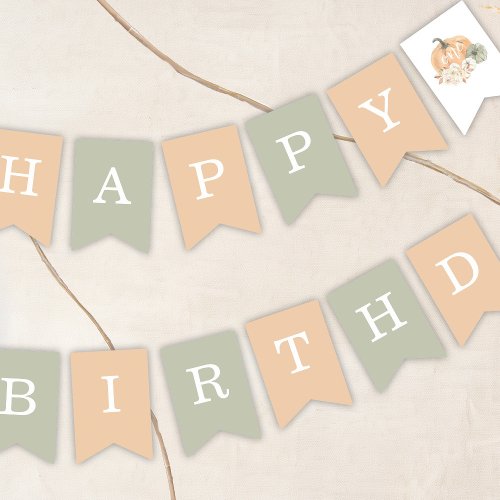 Pumpkin 1st Birthday Bunting Flags