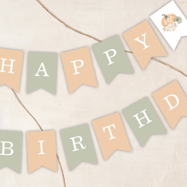 Pumpkin 1st Birthday Bunting Flags (Creator Uploaded)