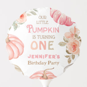 Pumpkin 1st Birthday Fall Floral Girl Party Balloon