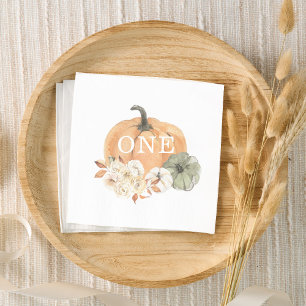 Pumpkin 1st Birthday Napkins
