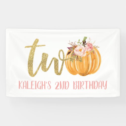 Pumpkin 2nd Birthday Banner _ Girl