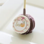 Pumpkin 2nd Birthday Cake Pop - Floral Pink Stripe | Zazzle