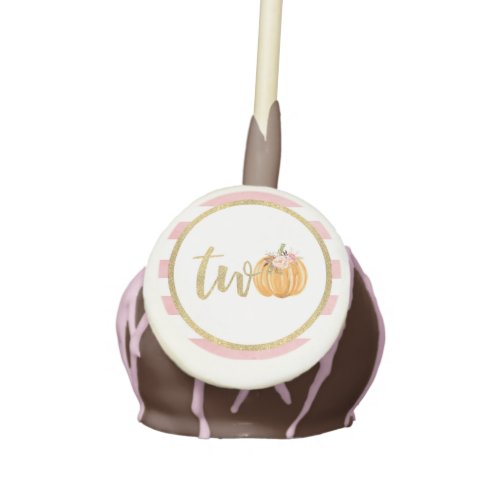 Pumpkin 2nd Birthday Cake Pop _ Pink Stripes