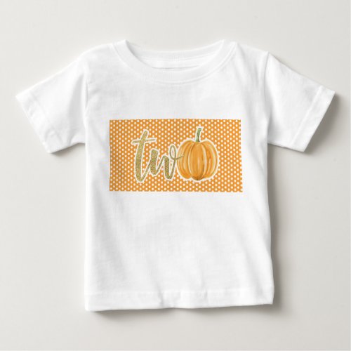 Pumpkin 2nd Birthday Shirt _ Orange Dots