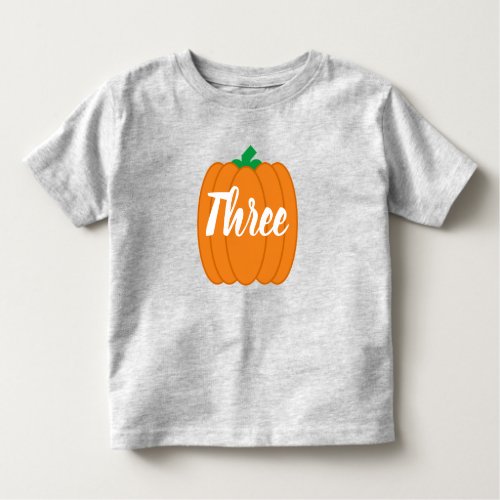 Pumpkin 3rd Birthday Toddler T_shirt