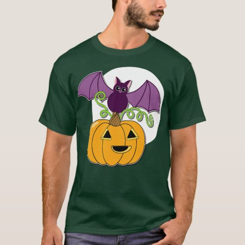 Pumpkin and Bat T_Shirt