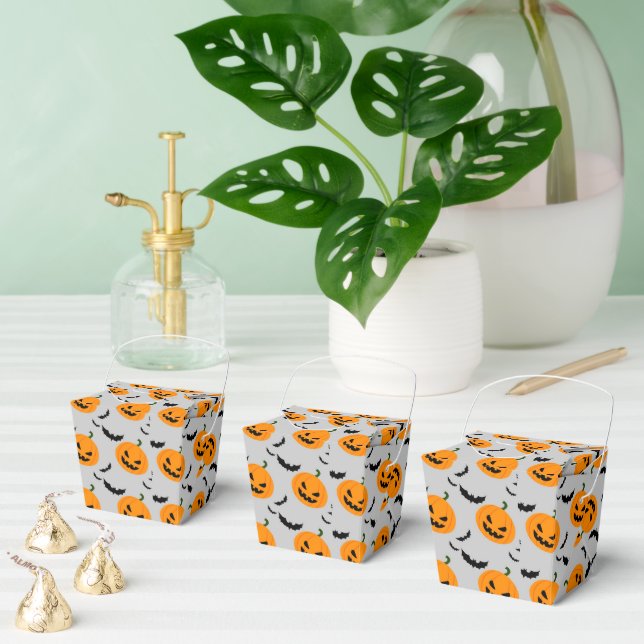 Pumpkin and Bats Halloween Favor Boxes (Multiple)
