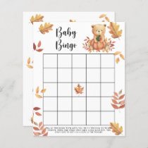 Pumpkin and Bear - Baby shower bingo game