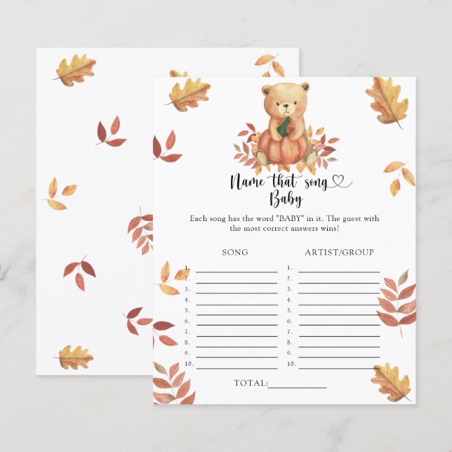 Pumpkin and Bear - Name that Baby Song (Front/Back)