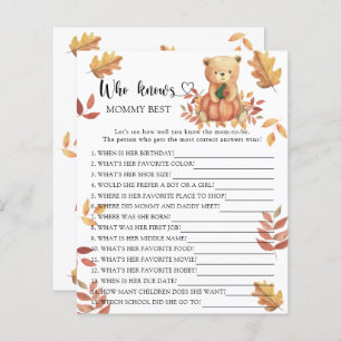 Pumpkin and Bear - Who knows mommy best game