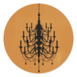 Pumpkin and Black Chandelier Wedding Seal