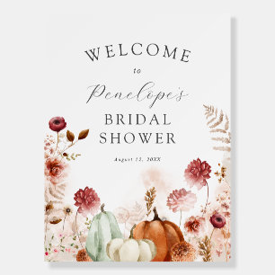 Pumpkin and Burgundy Bridal Shower Welcome Sign