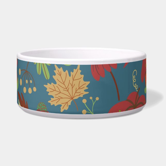 Pumpkin and carrot  seamless pattern red and blue bowl (Front)