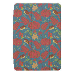 Pumpkin and carrot  seamless pattern red and blue iPad pro cover