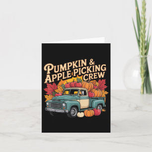 Pumpkin And Cking Crew Fall Harvest Thanksgiving Card