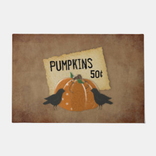 Pumpkin And Crows Door Mat