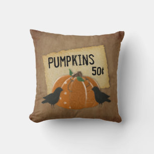 Pumpkin and Crows Pillow