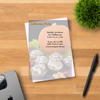Pumpkin and Cupcakes Halloween Party Acrylic Invitations