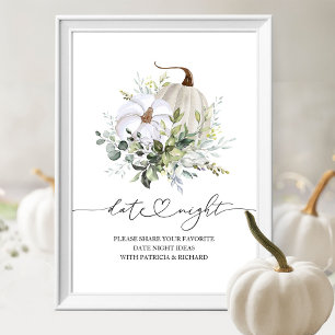 Pumpkin and Eucalyptus Fall Date Night Jar Sign