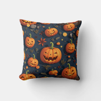 Pumpkin and fall themed patterned cushions