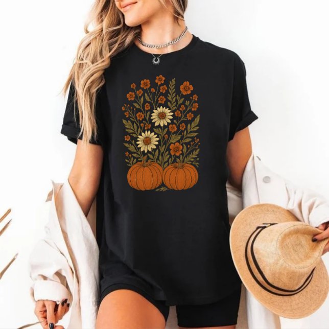 pumpkin and flower  Tri-Blend shirt (Creator Uploaded)
