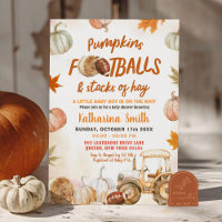 Pumpkin and Footballs Tractor Boy Baby Shower