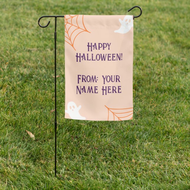 Pumpkin and Ghost Halloween  Garden Flag (In SItu)