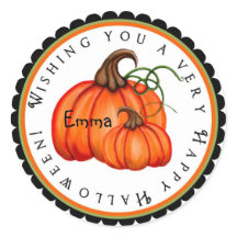 Pumpkin and Gourds Halloween Treat Stickers