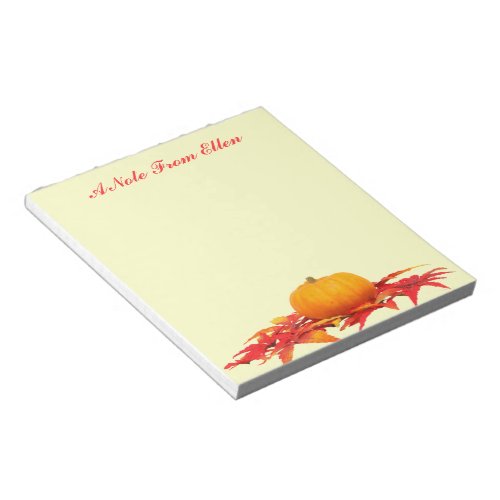 Pumpkin and Leaves Notepad