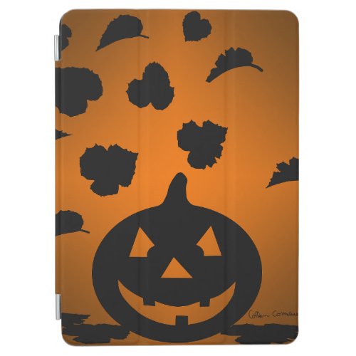 Pumpkin and Leaves Silhouette iPad Air Cover