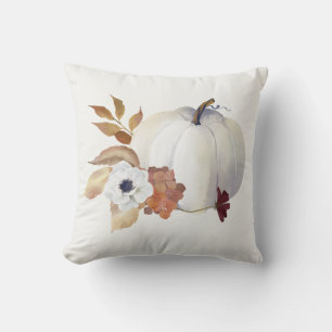 Pumpkin and Magnolia Fall Colors Throw Pillow