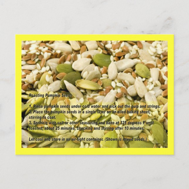Pumpkin and Mixed Seeds Recipe Card (Front)