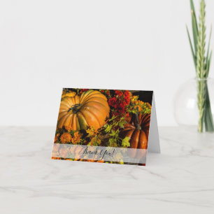 Pumpkin And Mum Arrangement Thank You Card