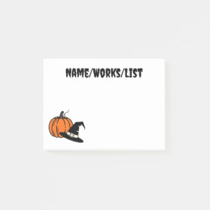 Pumpkin and Pilgrim Hat Fall Post-it Notes