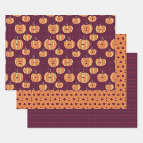 Pumpkin and Playing Cards Wrapping Paper