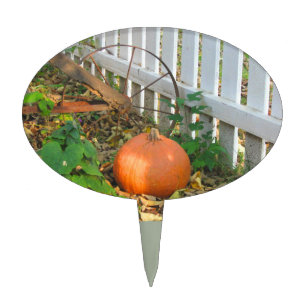 Pumpkin and Plow Cake Topper