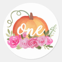 Pumpkin and Roses ONE First Birthday Favor Tags