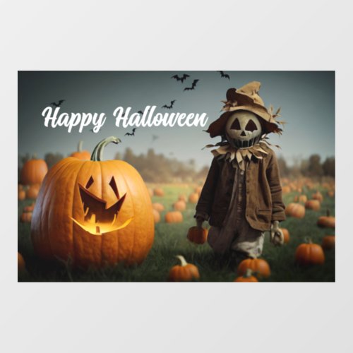 Pumpkin And Scarecrow Window Cling