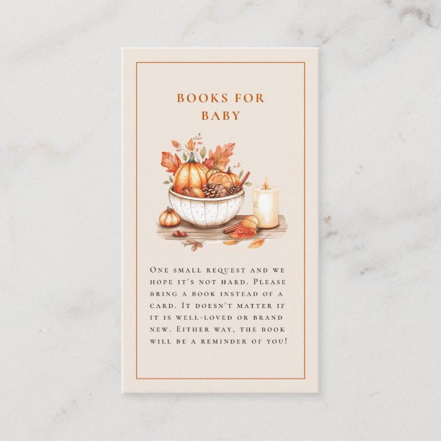 Pumpkin and Spice and Everything Nice Baby Shower Enclosure Card (Front)