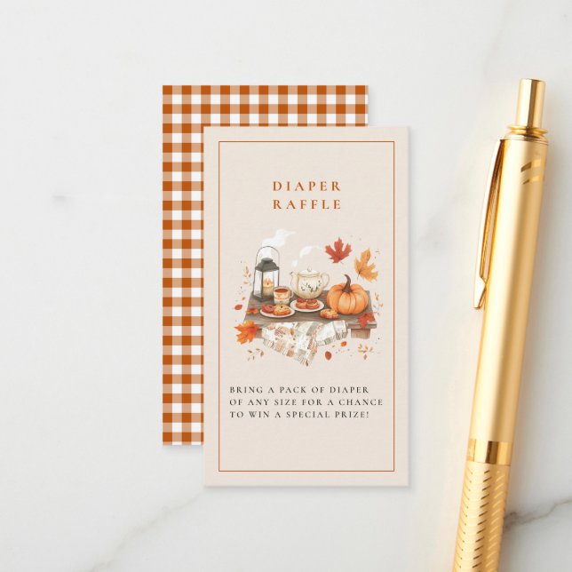 Pumpkin and Spice and Everything Nice Baby Shower Enclosure Card (Front/Back In Situ)