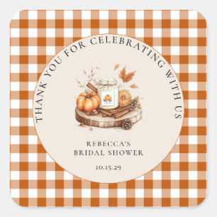 Pumpkin and Spice and Everything Nice Baby Shower Square Sticker